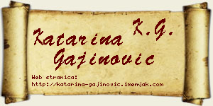 Katarina Gajinović vizit kartica